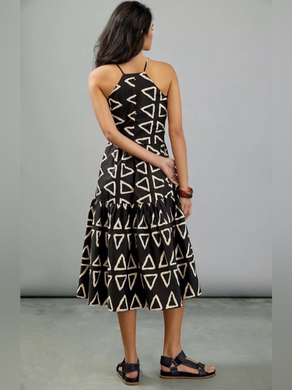 Corey Lynn Calter Keyanna Maxi Dress, black/white geometric triangles. Size S - Picture 3 of 9